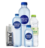 Dansk kildevand, Aqua D'or kildevand og Denice mineralvand på flaske