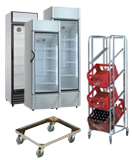 Køleskabe, kølere, stativ til vand og sodavand