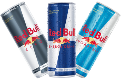 red bull energy, red bull zero, red bull sugarfree dåser